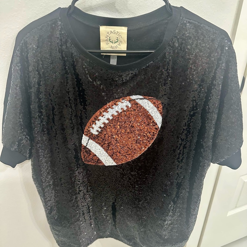 Sequin Football T-Shirt